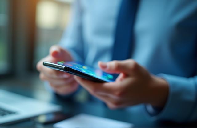 Digital banking mobile app in use