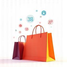 Retail shopping bags with digital overlay